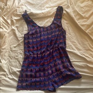 Forever 21 Purple and Blue Sleeveless Romper